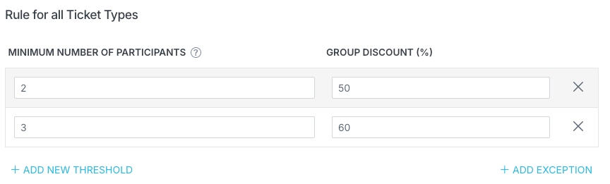 Discounts can increase depending on the number of people in the group