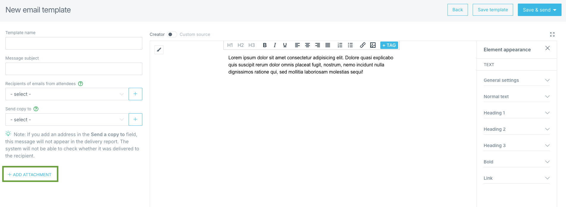 Adding an attachment