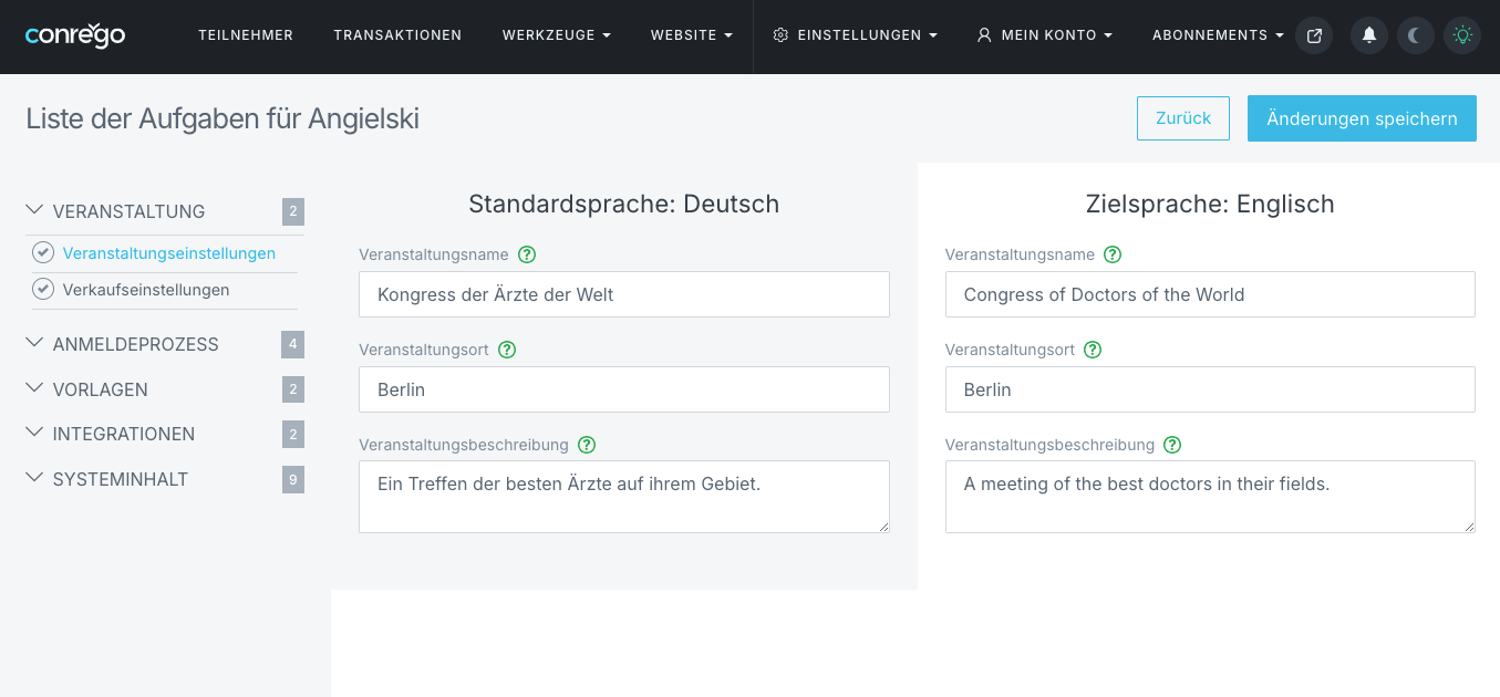 Übersetzungen